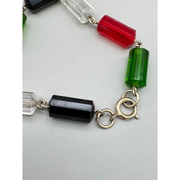 Vintage Sarah Coventry Retro Lucite Bead Silver Tone Necklace & Bracelet Set - Picture 9 of 11